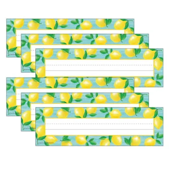 Teacher Created Resources Lemon Zest Flat Name Plates, 6 Packs of 36 {1}