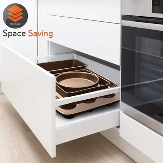 NutriChef Bronze Non-Stick Kitchen Bakeware Set {7}