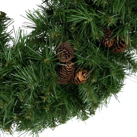 24" Dakota Red Pine Artificial Wreath with Pinecones {7}