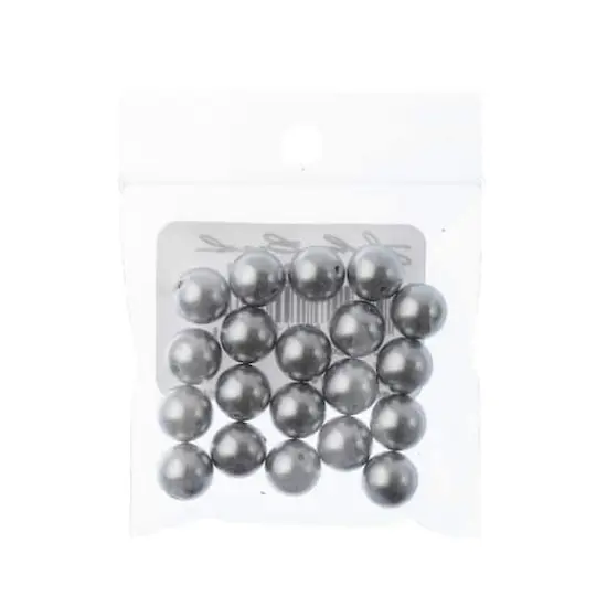 Preciosa Maxima 8mm Glass Nacre Pearls, 20ct. Light Grey {3}