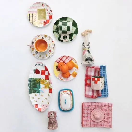 Hello Honey&reg; 14.5" Picnic Daydream Stoneware Platter {4}