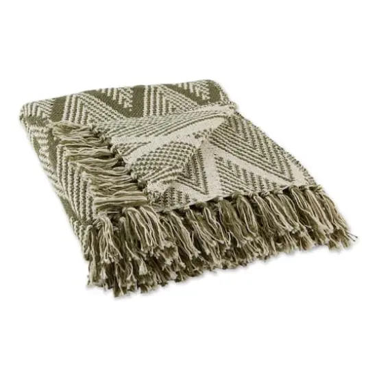 DII&reg; Olive Green Tone Multi Diamond Throw {1}