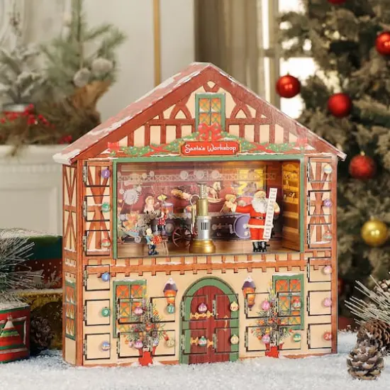 16" Animated & Musical Santa's Workshop Advent Calendar {3}