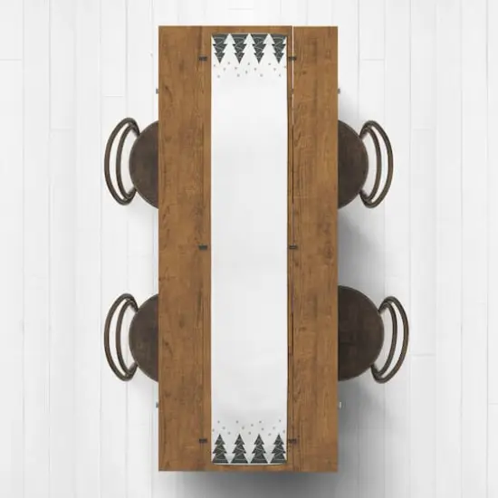 72" Christmas Tree Snow Twill Table Runner {1}