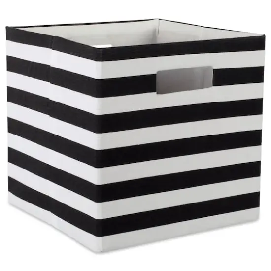 DII&reg; Striped Square Storage Cube Black {1}