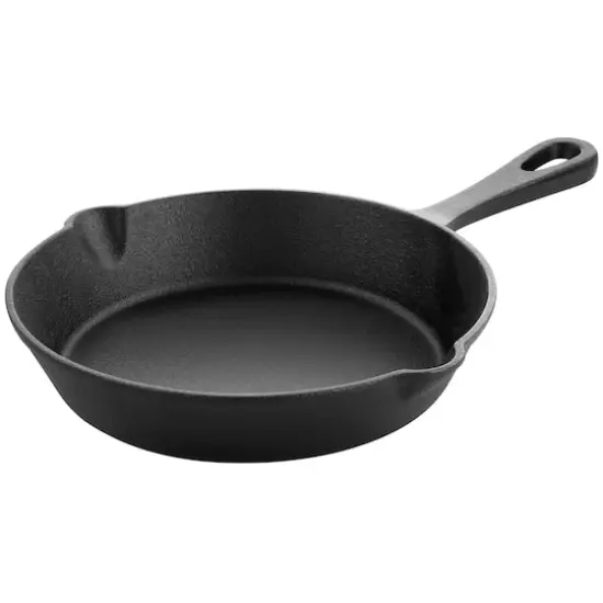 MegaChef 8" Round Black Preseasoned Cast Iron Frying Pan {1}