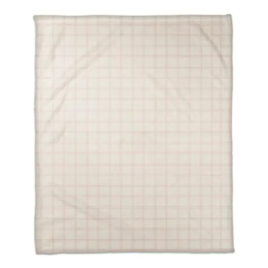 Pink Grid Pattern Fleece Blanket {1}