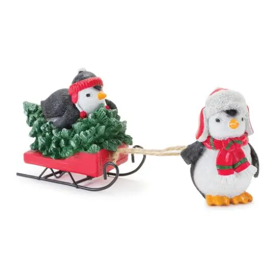 Playful Penguins with Sled Figurine Set {3}