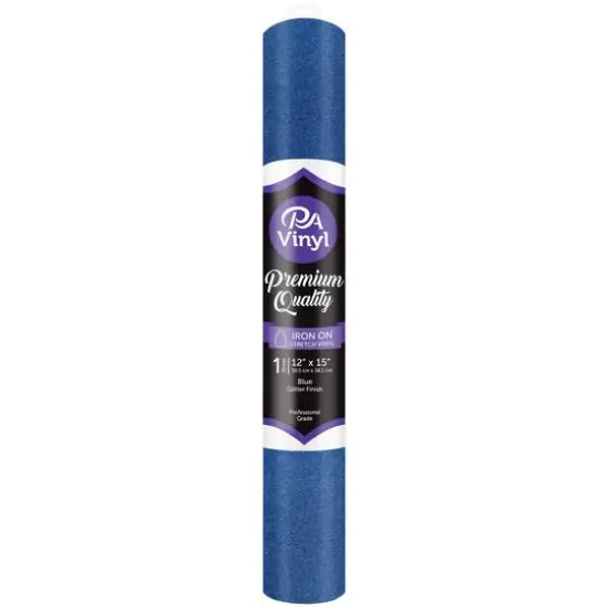 PA Vinyl Glitter Iron On Stretch Vinyl Blue {1}
