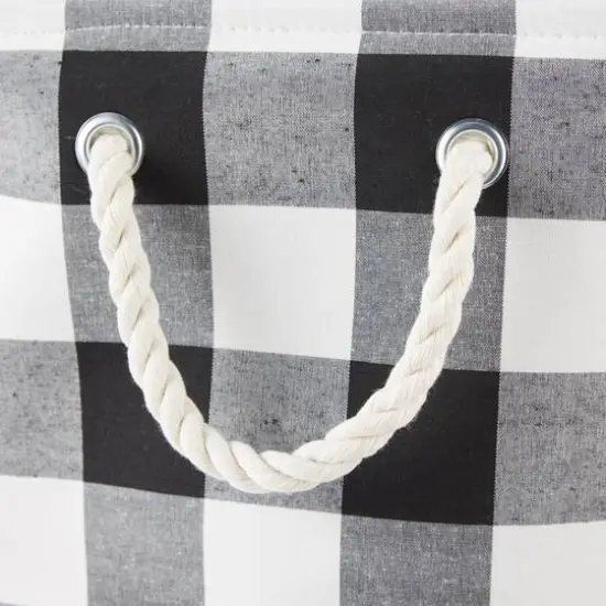 DII&reg; Large Rectangle White/Black Buffalo Check Polyester Bin {4}