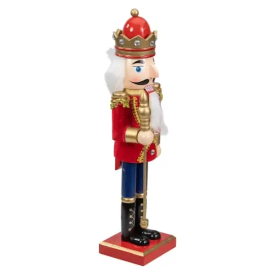 14" Wooden Nutcracker King with Scepter {5}