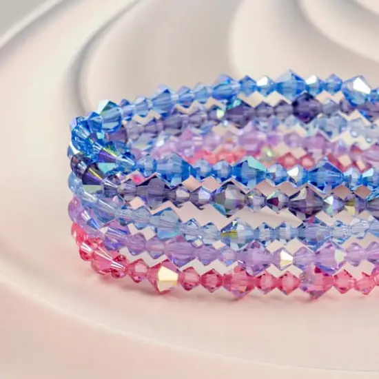 Preciosa Glass Crystal Bicone Beads, 8mm by Bead Landing&trade; Light Sapphire AB {5}