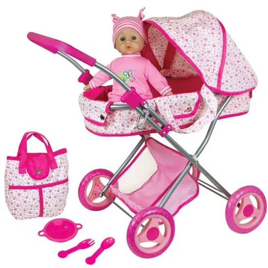Lissi Dolls Deluxe Doll Pram with 13" Baby Doll {1}