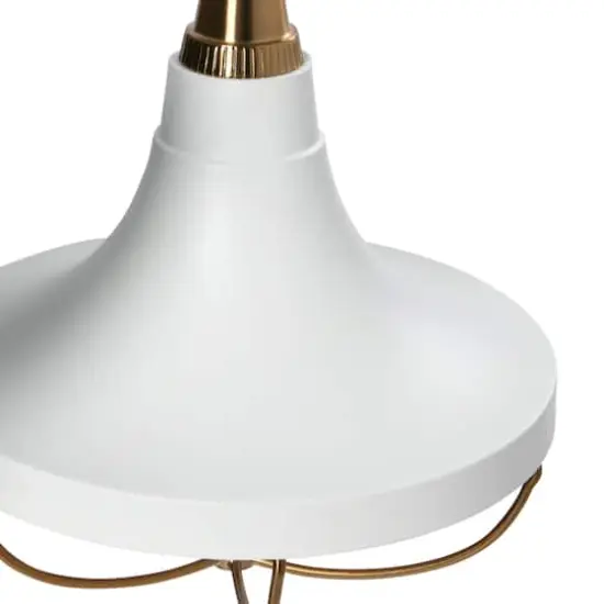 Hello Honey&reg; Robert Stevenson Lighting Presley Caged Trumpet Metal Ceiling Light Brushed Brass/White {4}