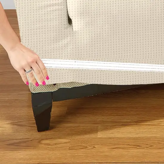 Home Details Waffle Design Loveseat Furniture Slipcover Ivory {5}