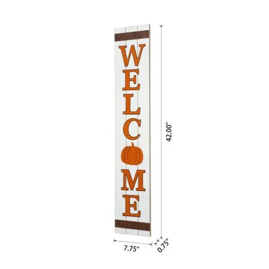 Glitzhome&reg; 42" Fall Wooden Welcome Porch Sign {15}
