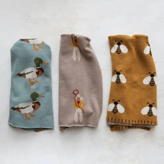 Hello Honey&reg; Mustard Bee Print Baby Blanket {3}