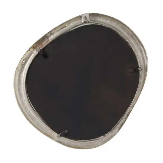 Silver Aluminum Abstract Wall Mirror Set of 3 23", 20", 15" {5}