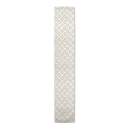 Gray Brush Diamond 16" x 90" Cotton Twill Runner {4}