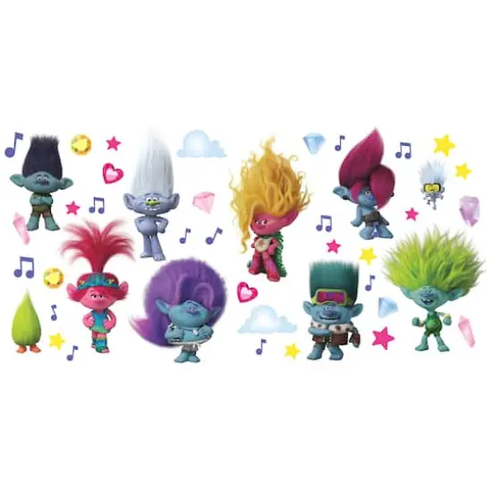 RoomMates Trolls 3 Band Together with Glitter Wall Decals {1}