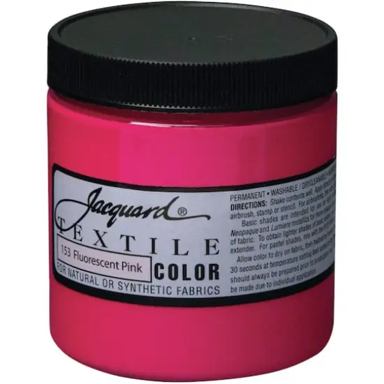 Jacquard&reg; Textile Color Fabric Paint, 8oz. Fluorescent Pink {1}