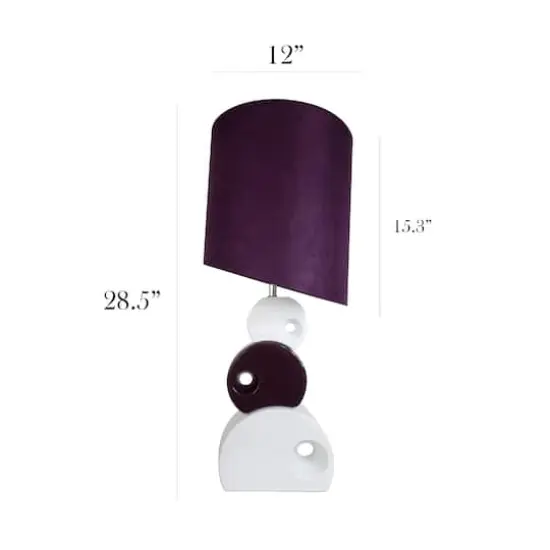Elegant Designs&trade; 2.5ft. Purple and White Stacked Circle Table Lamp {4}