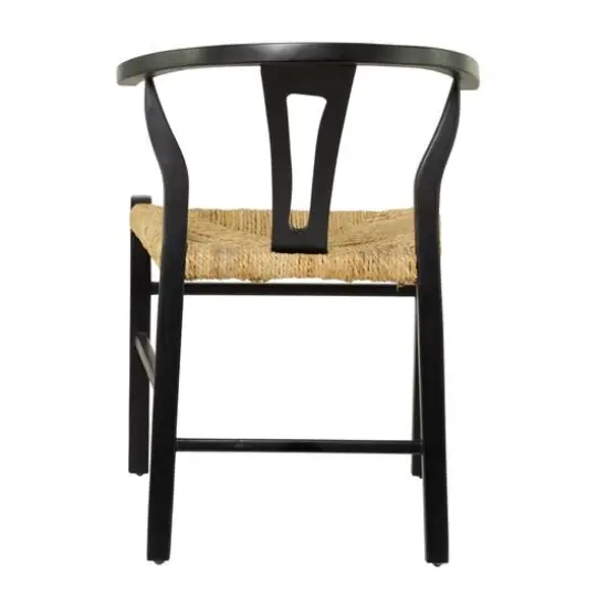 Black Teak Wood Modern Accent Chair, 20" x 21" x 29" {5}