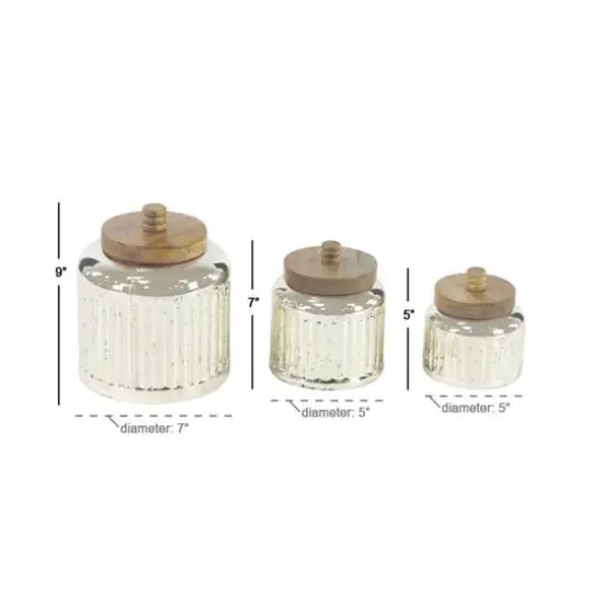 Silver Glass Farmhouse Decorative Jar Set {6}