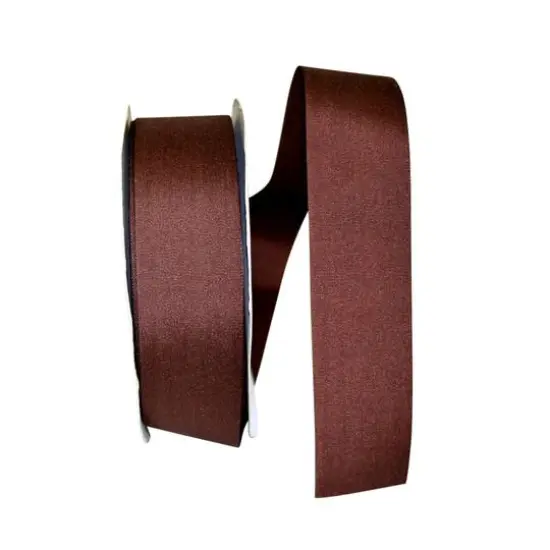 The Ribbon Roll 1.5" x 50yd. Soliterra Taffeta Solid Ribbon Chocolate Brown {1}