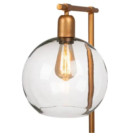 Hello Honey&reg; 5ft. Modern Metal Floor Lamp with Glass Globe Shade {9}