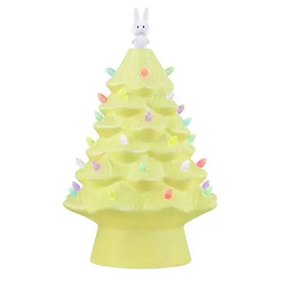 Mr. Cottontail Yellow 13" Ceramic Easter Bunny Tree {1}