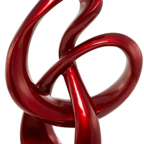 37" Red Swirl Abstract Sculpture {4}