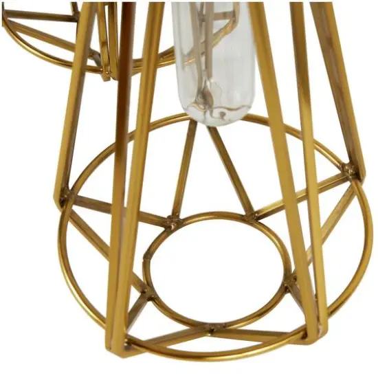 Gold Stainless Steel Geometric Test Tube Vase Set {6}