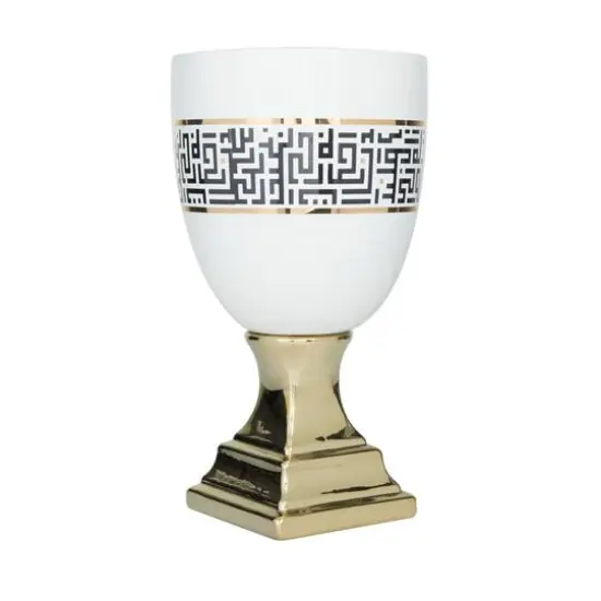 Gold Dolomite Glam Vase, 15" x 8" x 8" {3}