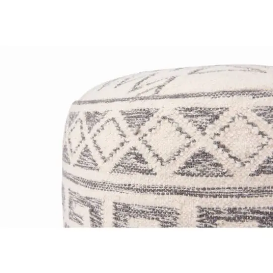 Hello Honey&reg; 12" Kilim Wool Blend Round Pouf {9}