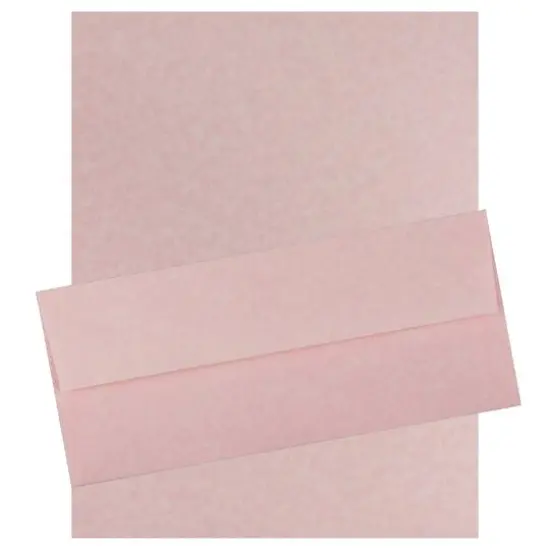 JAM Paper 8.5" x 11" Letter Paper & Envelopes #10 Business Stationery Set, 100ct. Pink Parchment {2}