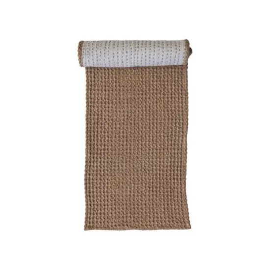 Hello Honey&reg; 6ft. Brown Waffle Weave Cotton Table Runner {6}