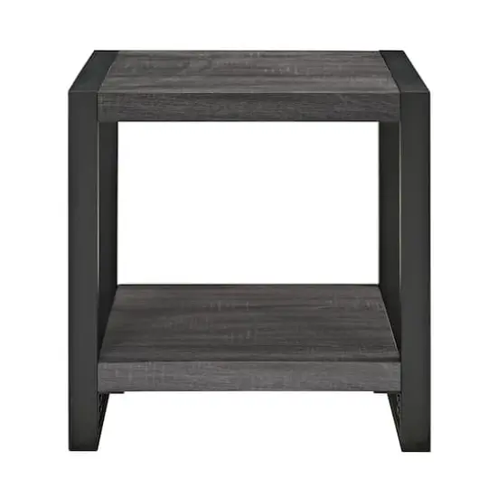 Walker Edison 24" Charcoal Industrial Side Table {3}