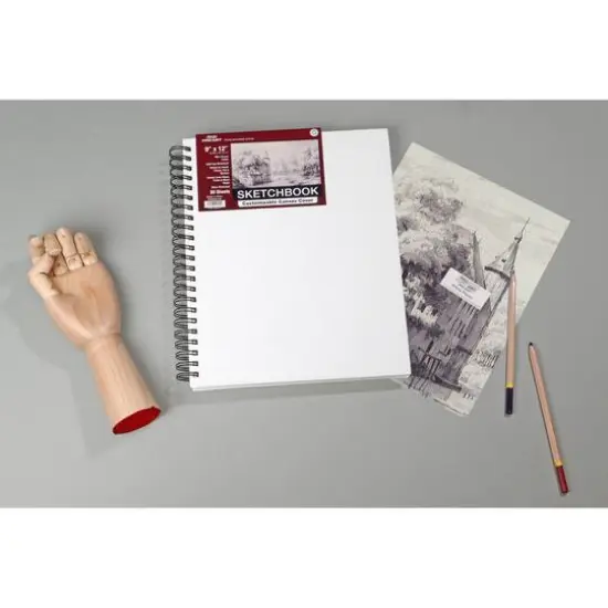 Pro Art&reg; Wire-Bound Sketchbook with Canvas Cover, 9" x 12" {4}