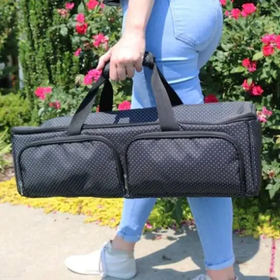 Everything Mary 4-Wheel Blue Deluxe Sewing Machine Storage Case {5}