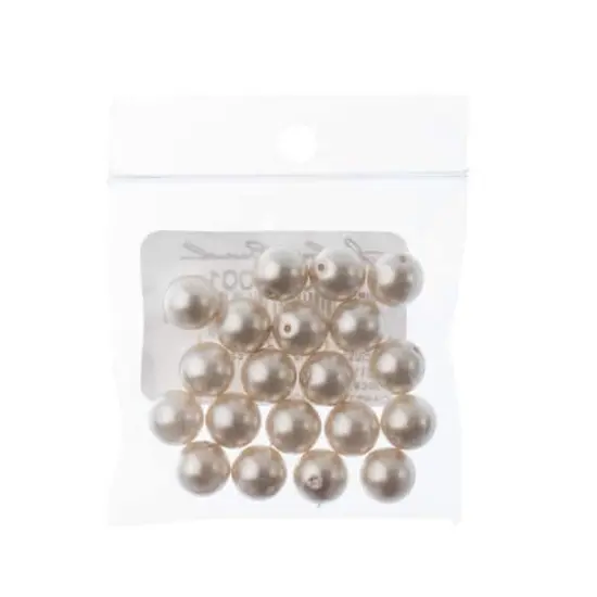 Preciosa Maxima 8mm Glass Nacre Pearls, 20ct. White {3}
