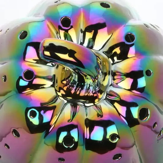 14" LED Purple Iridescent Pumpkin D&eacute;cor {5}