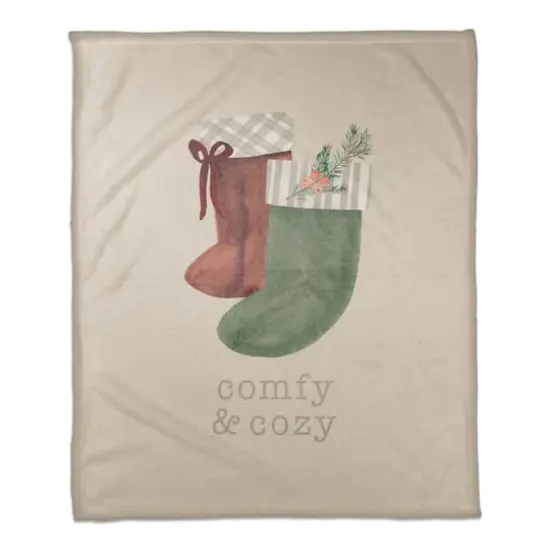 Comfy & Cozy Stockings Coral Fleece Blanket {1}