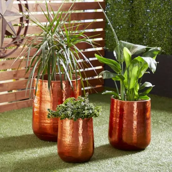 Copper Aluminum Glam Planter, 21", 16" & 13" {9}