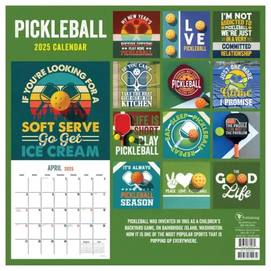 TF Publishing 2025 Pickleball Is Life Wall Calendar {3}