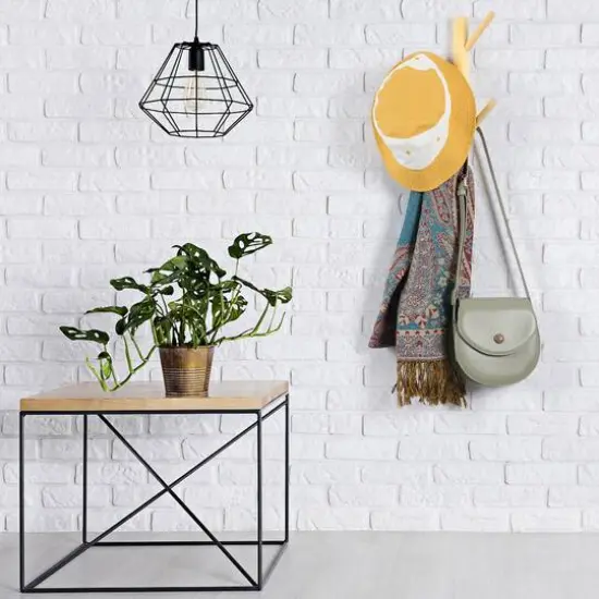 NEX™ 4-Hook Natural Wood Wall Mounted Tree Branch Coat Rack {6}