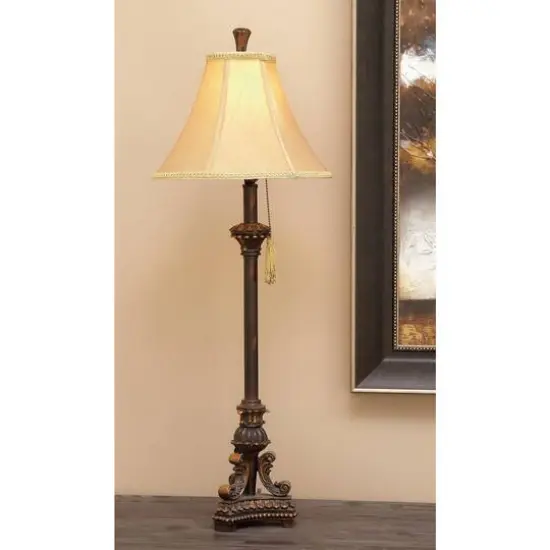31" Antique Bronze Polystone Tuscan Buffet Lamp {6}