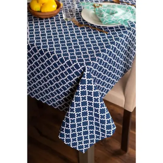 Nautical Blue Lattice Tablecloth 60" x 84" {4}