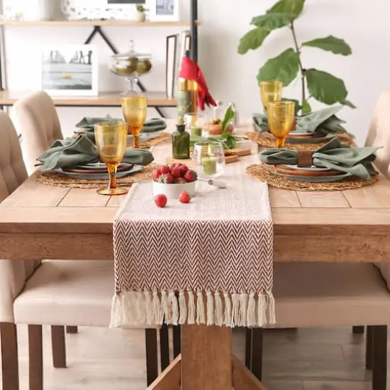 DII&reg; 72" Chevron Handloom Table Runner Cinnamon {6}
