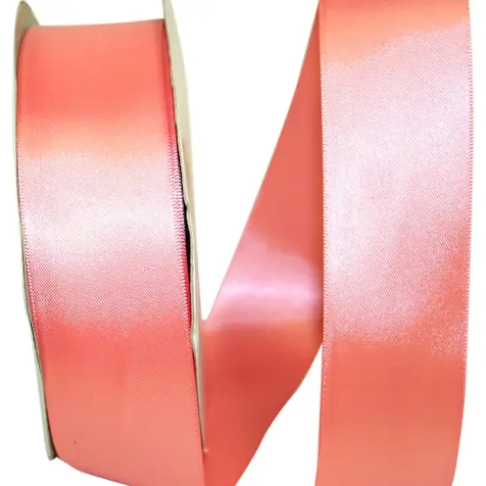 JAM Paper 1.5"x 50yd. Double Face Satin Ribbon Light Coral {1}